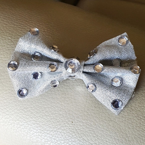 🐶 3 for $15 Pablo Diamonds Bling Bling Silver Bow Tie - Picture 7 of 15